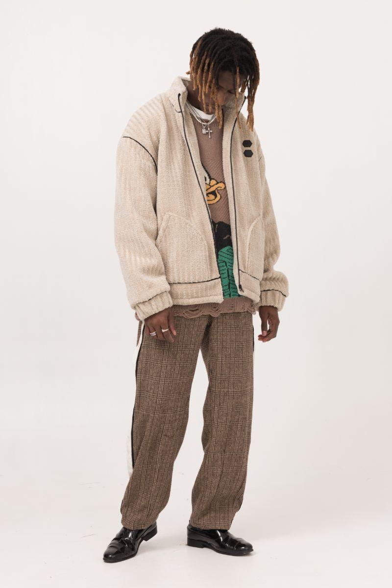 Empty Reference Coffee Plaid Suit Trousers