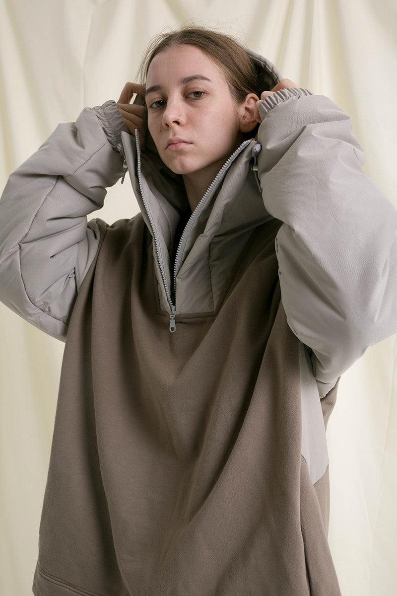 Center of Rotation Retro Stitched Hooded Jacket