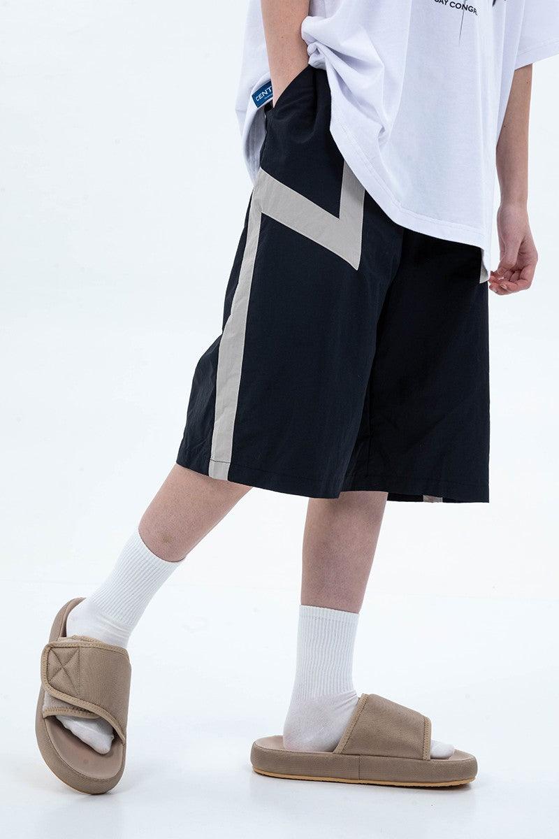 Center of Rotation Retro Stitched Casual Shorts