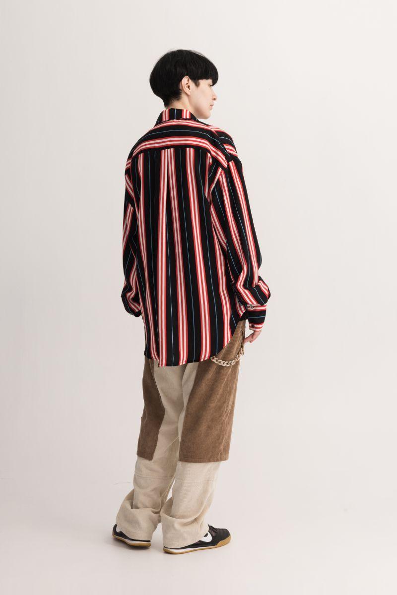 Empty Reference Black and Red Striped L/S Shirt