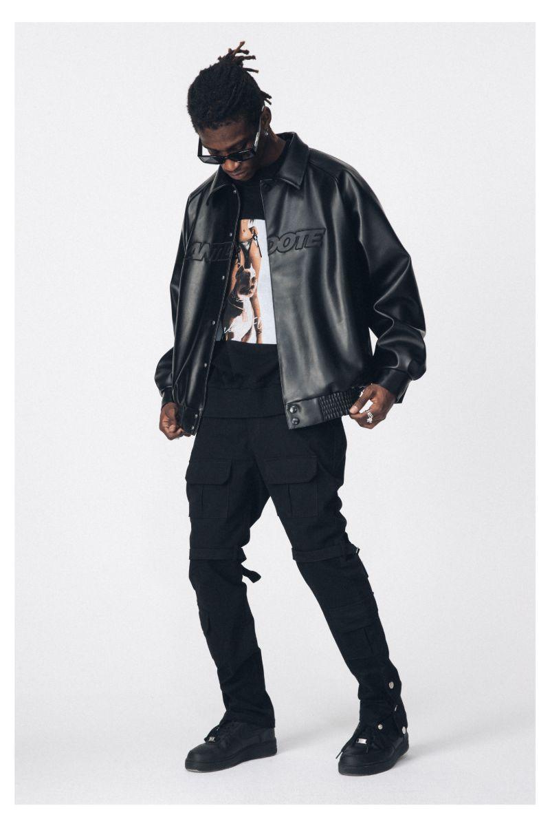 Antidote WTF Logo PU Leather Jacket