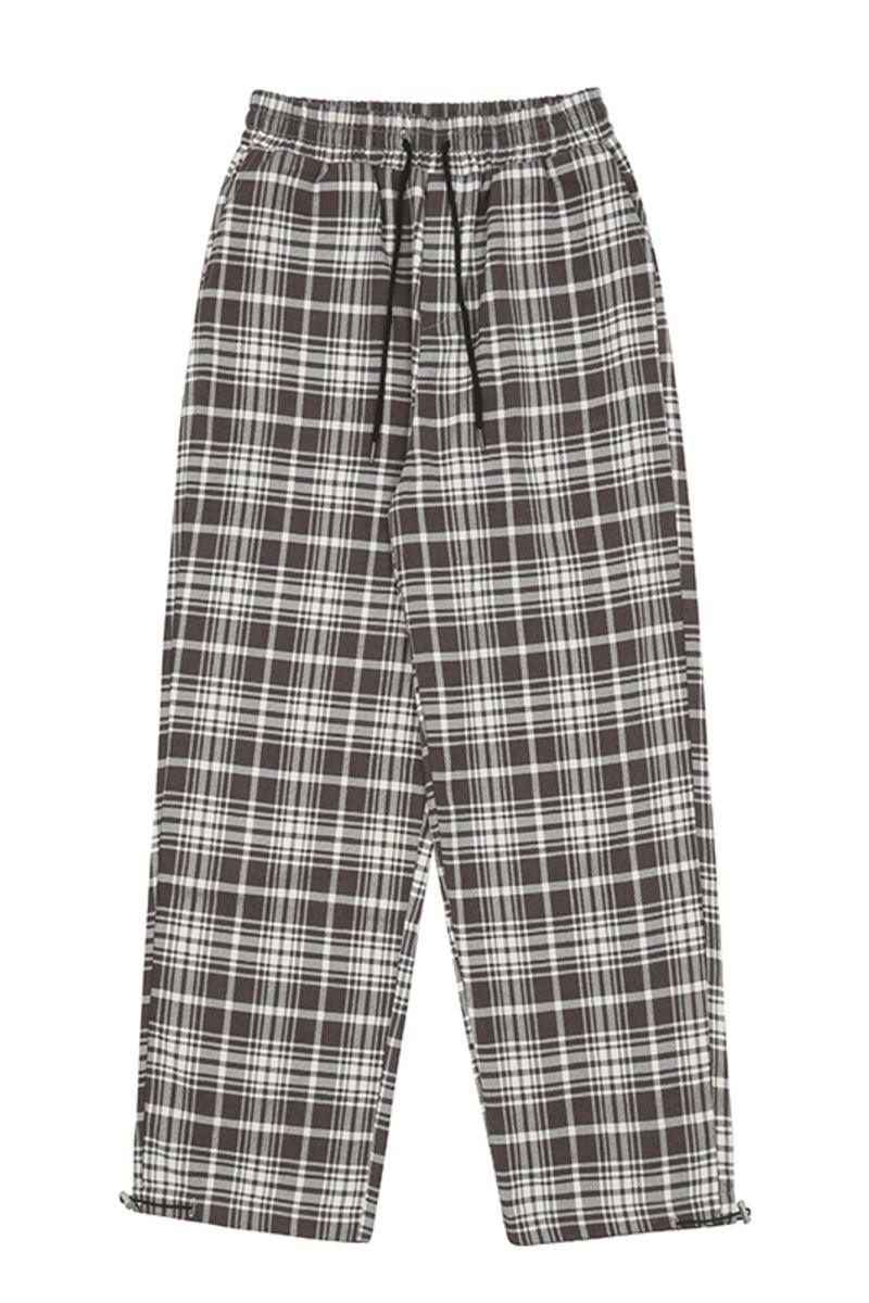 CZ Plaid Loose Straight Trousers