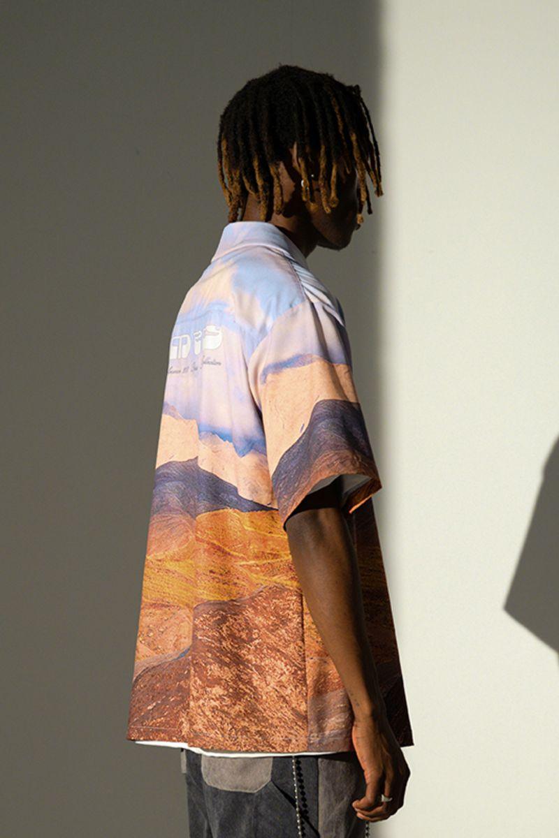 Empty Reference Desert Landscape Cuban Shirt