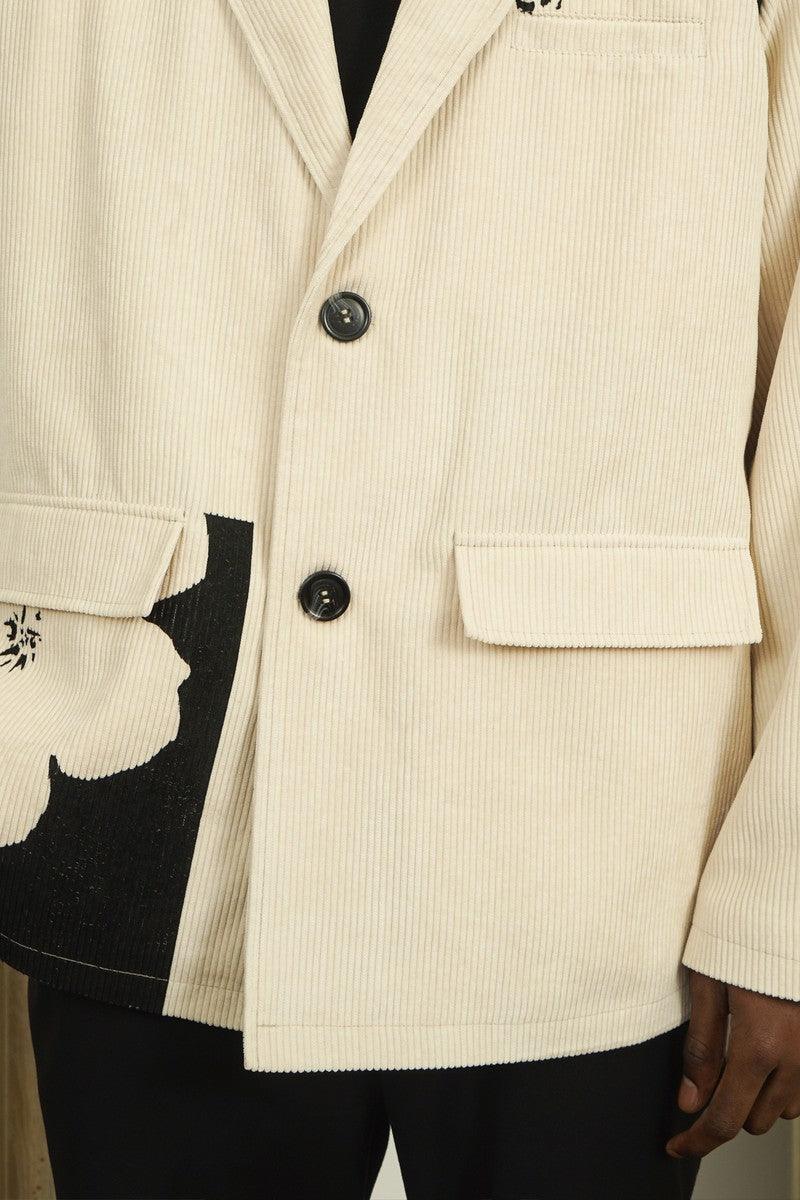 Empty Reference Flower Corduroy Suit Jacket
