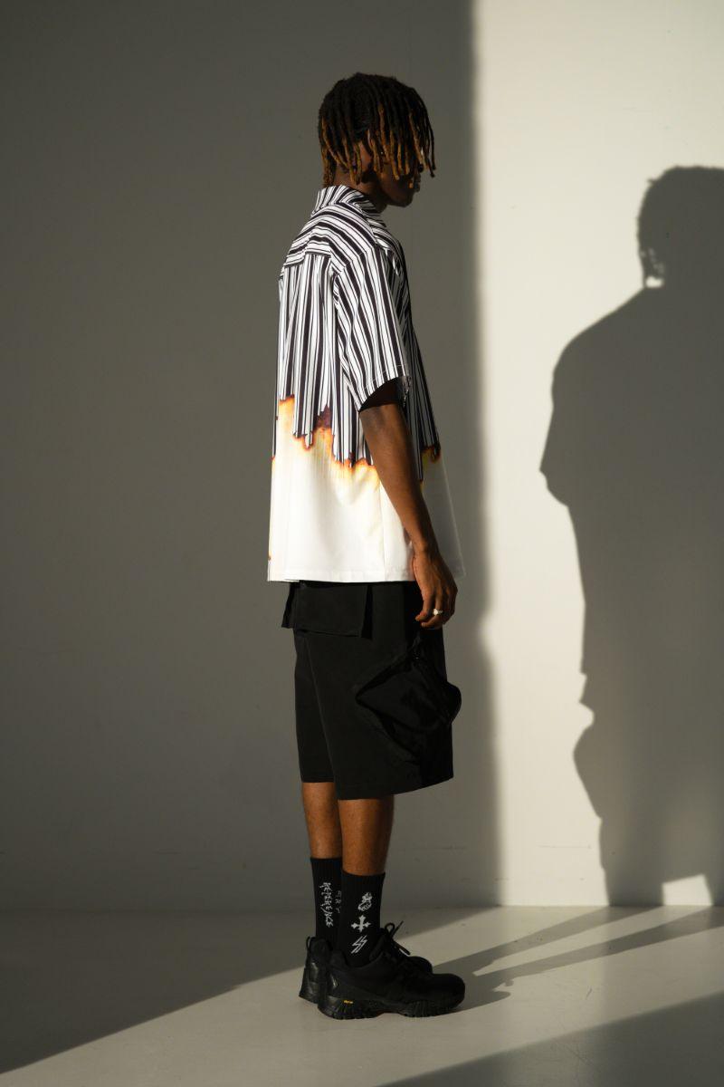 Empty Reference Burning Striped Cuban Shirt