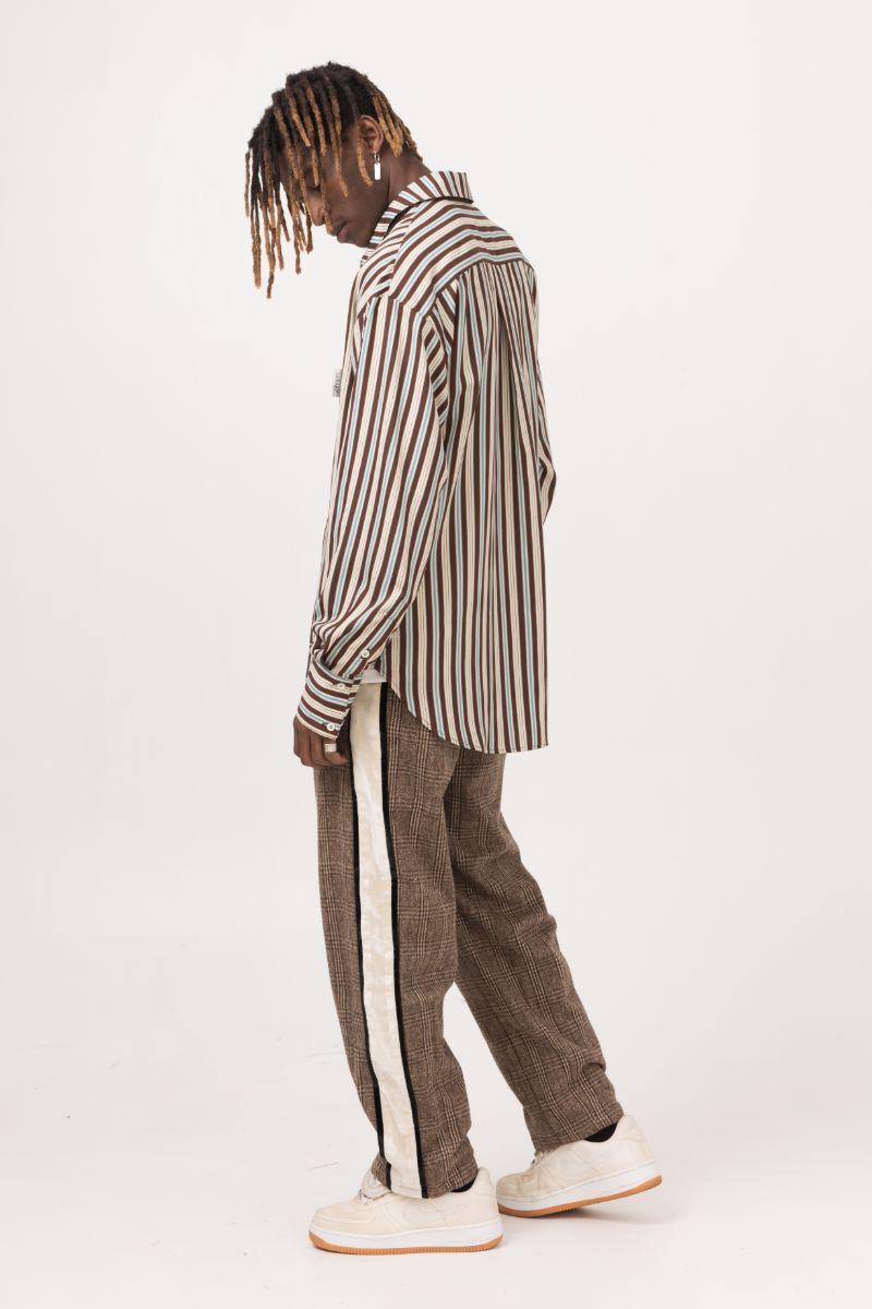 Empty Reference Coffee Plaid Suit Trousers