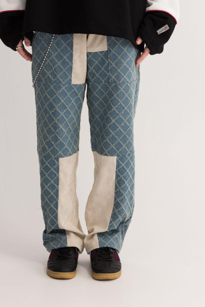 Empty Reference Plaid Stitching Jeans