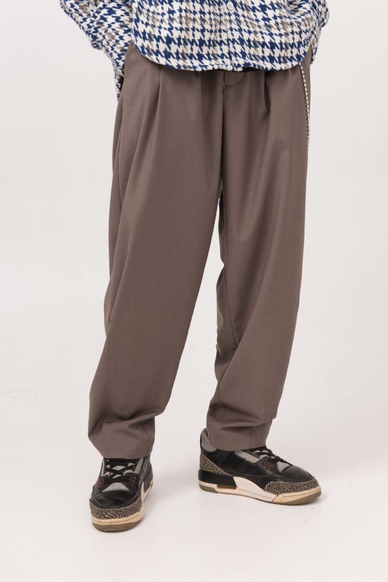 Empty Reference Coffee Loose Suit Trousers