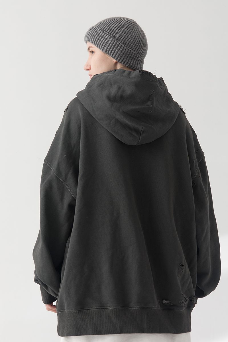 THINGY Distressed Dark Hoodie
