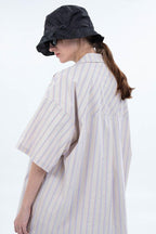 Center of Rotation Plaid Striped Cuban Shirt