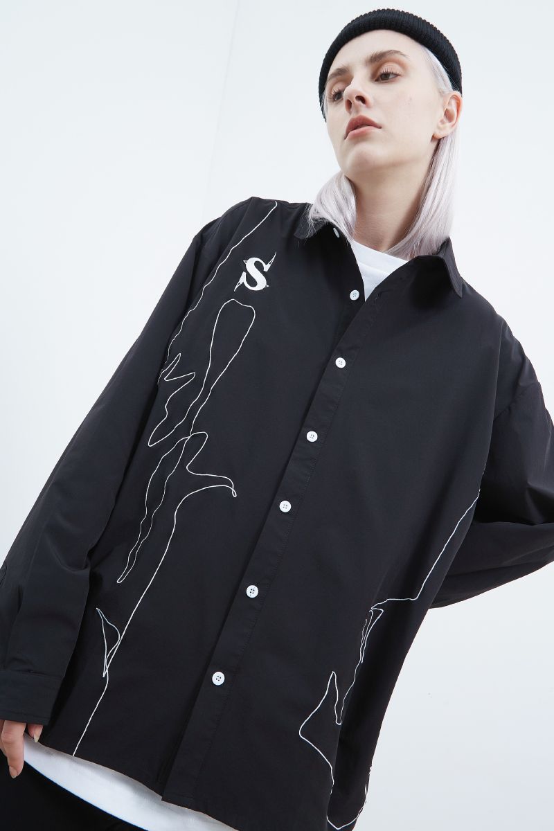 STEEPC Embroidered Lines L/S Shirt