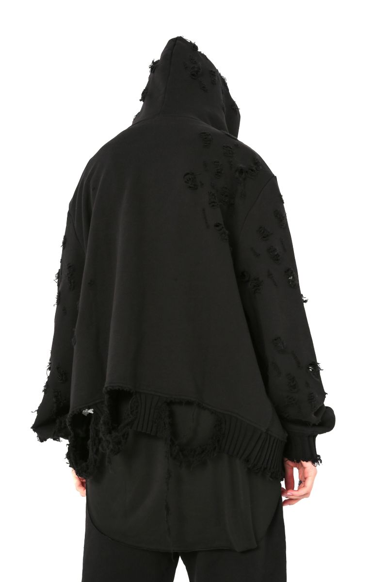 Unknown World Distressed Zipper Hoodie
