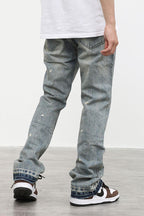 CZ Washed Straight Flared Jeans