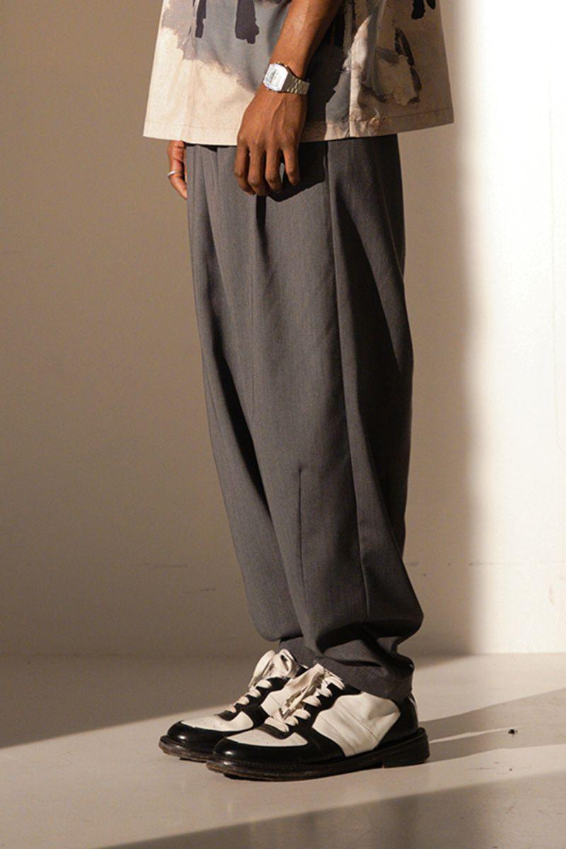 Empty Reference Gray Suit Straight Trousers