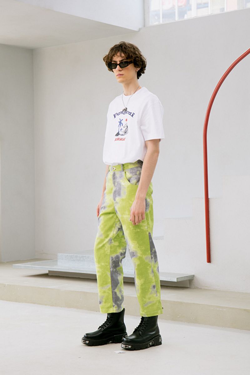 Mix7 Green Tie Dyed Trousers - UK Only
