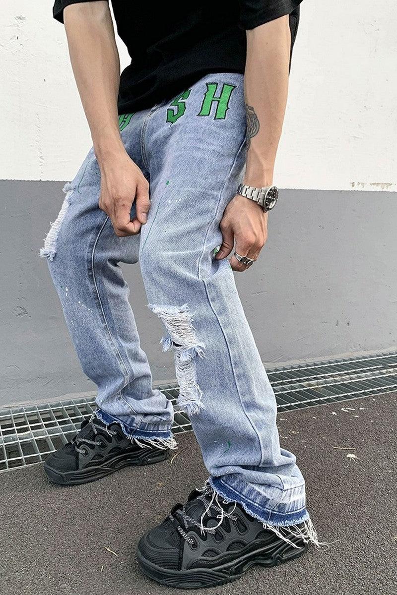 CZ Embroidered Cash Flared Jeans