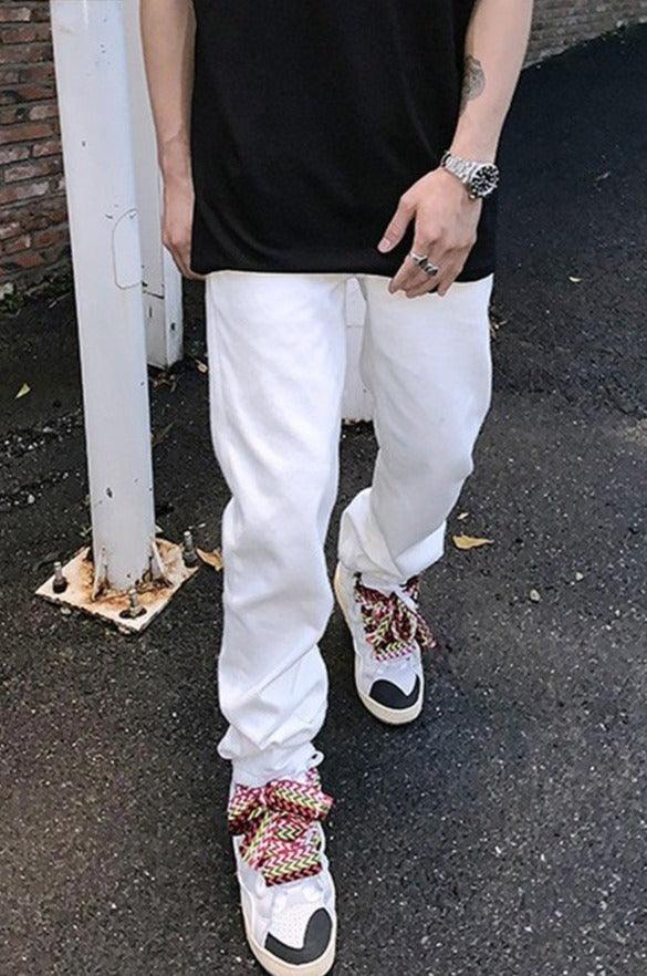 CZ White Straight Jeans