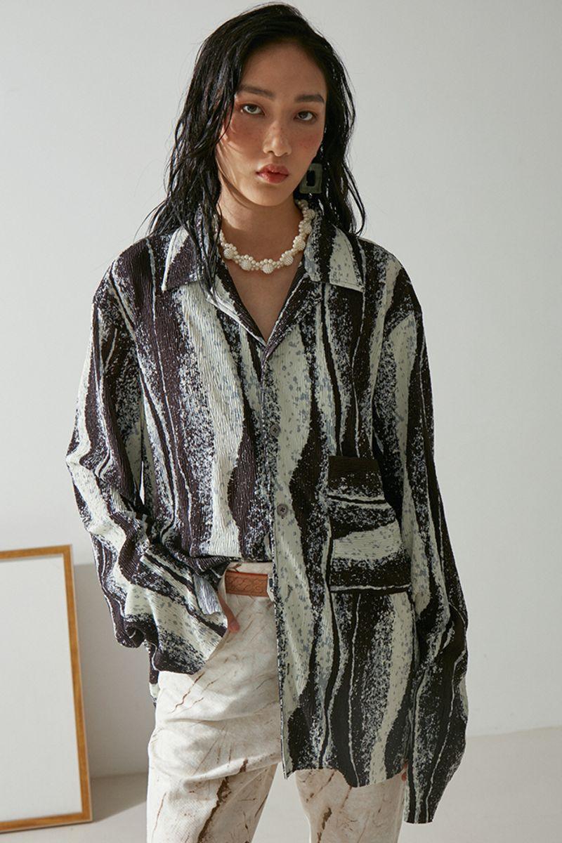 Mix7 Abstract Loose Cuban Shirt