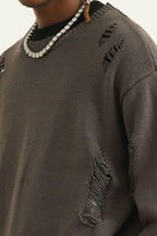 Empty Reference Flame Ripped Sweater