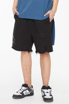 F2CE Two-Piece Leather Embroidered Shorts
