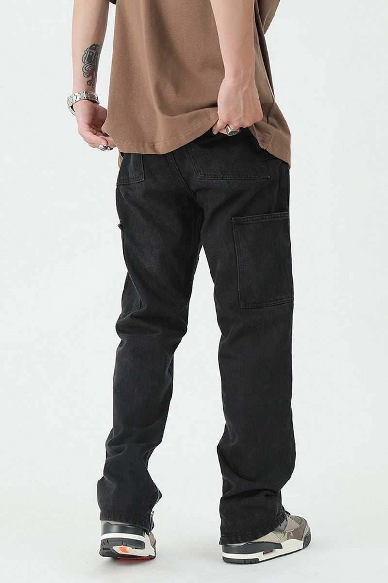 CZ Zipper Straight Jeans