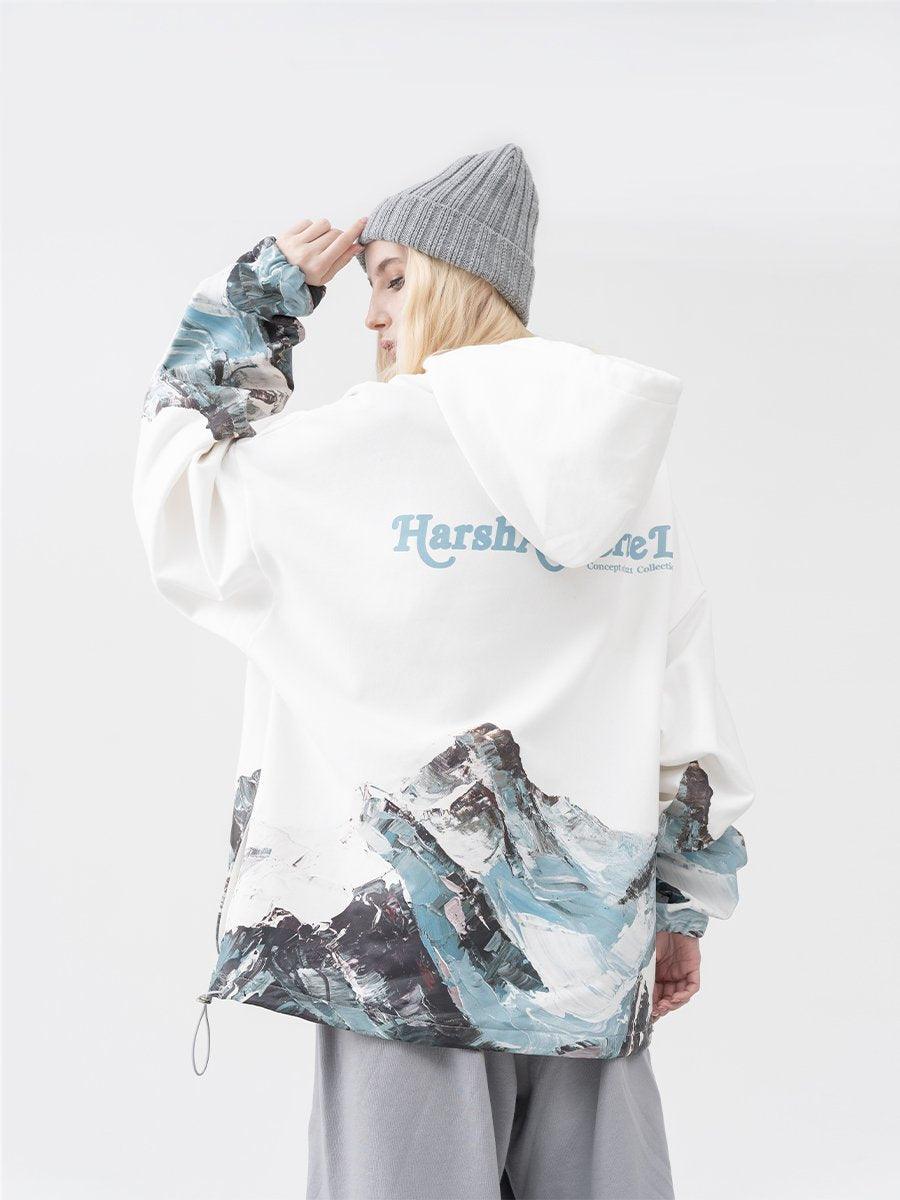 H/C Mountain Oil Painting Oversize Hoodie - UK Only