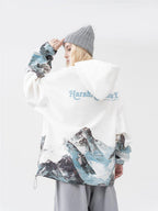 H/C Mountain Oil Painting Oversize Hoodie - UK Only