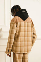 Empty Reference Khaki Plaid Corduroy Suit Jacket
