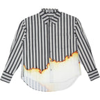 Empty Reference Burning Striped L/S Shirt