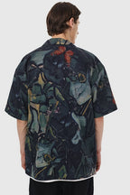 OO Oil Painting Flower Cuban Shirt