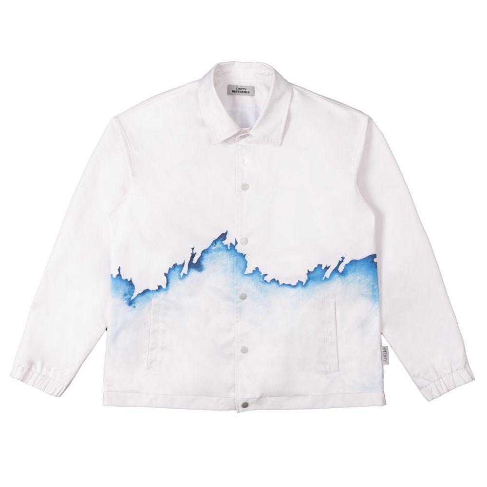 Empty Reference White Flame Printed Coach Jacket