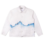 Empty Reference White Flame Printed Coach Jacket