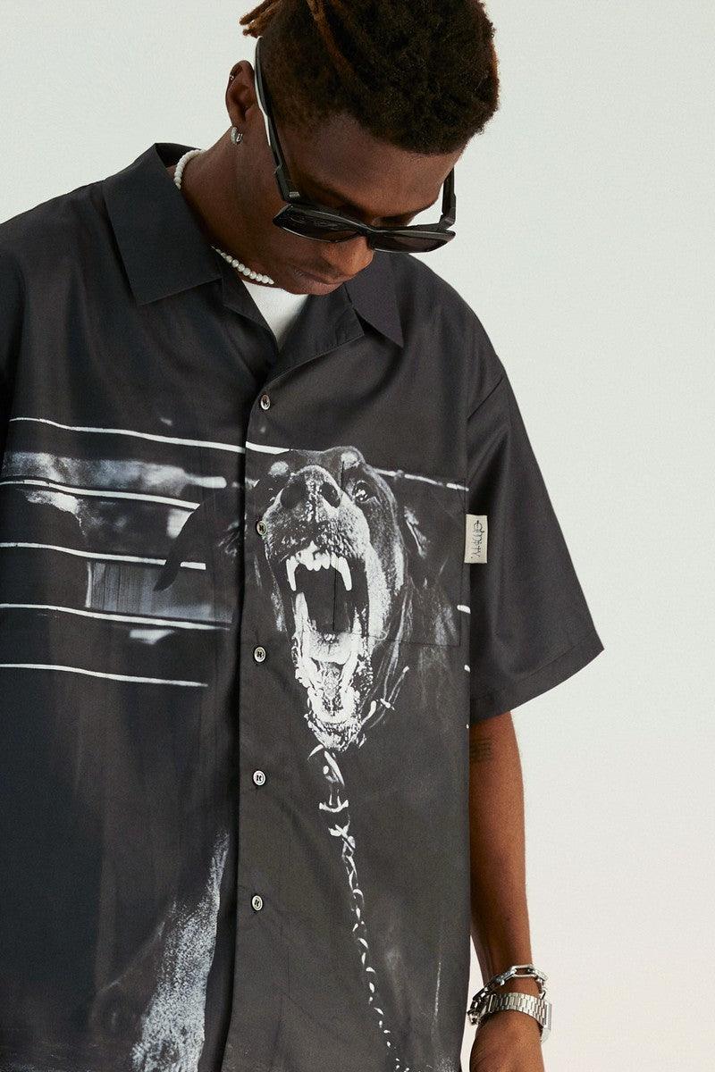 Empty Reference Doberman Print Cuban Shirt