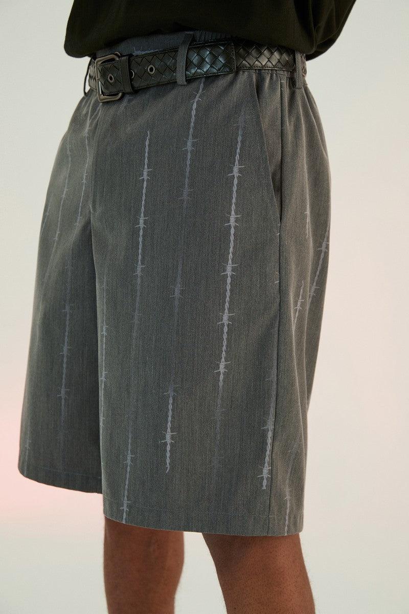 Empty Reference Thorns Print Suit Shorts