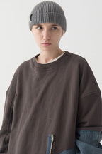 THINGY Stitched Jeans Washed Sweater