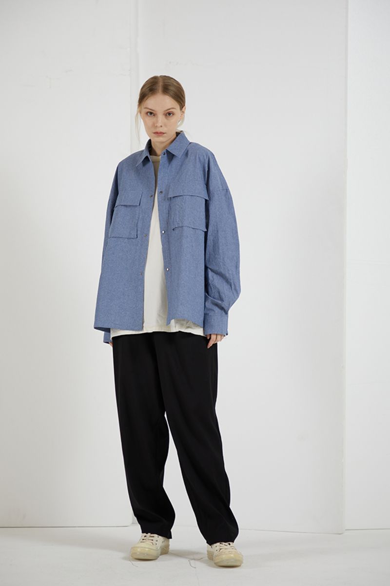 THINGY Blue Loose L/S Shirt