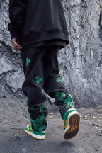 STEEPC Flower Embroidered Straight Jeans