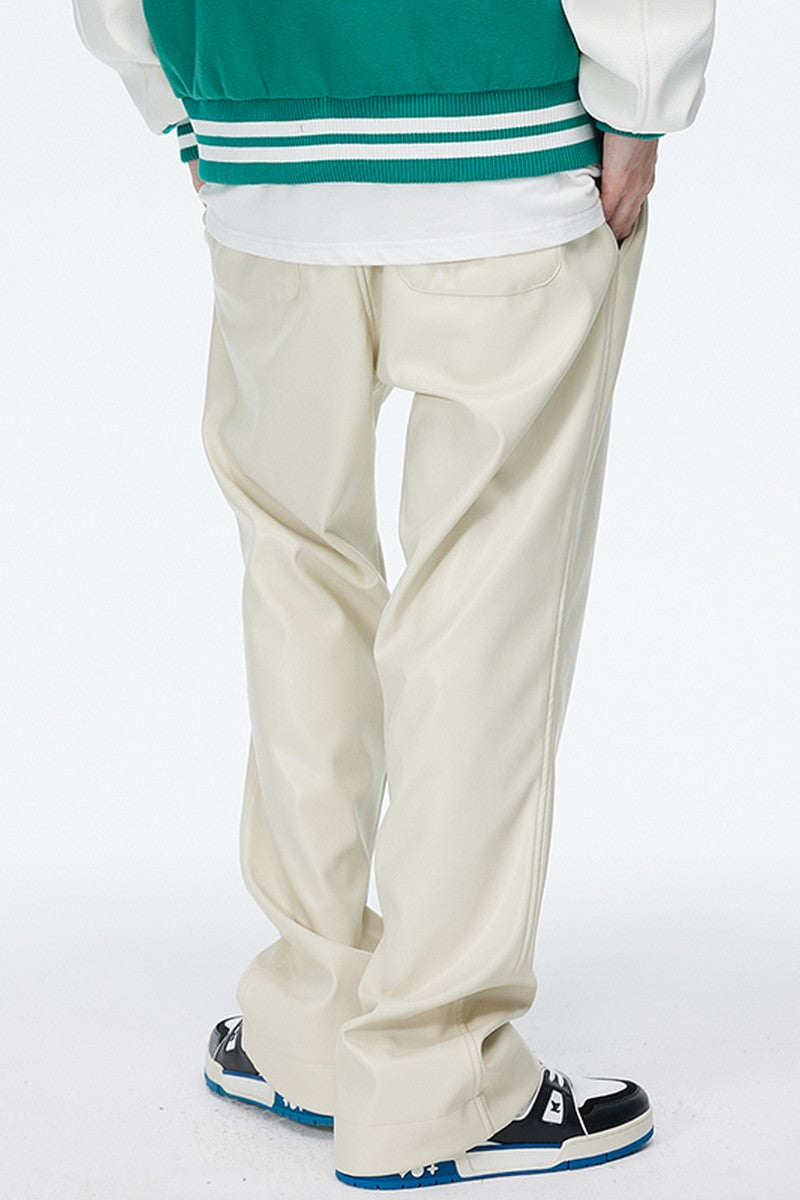 OO PU Leather Flared Trousers