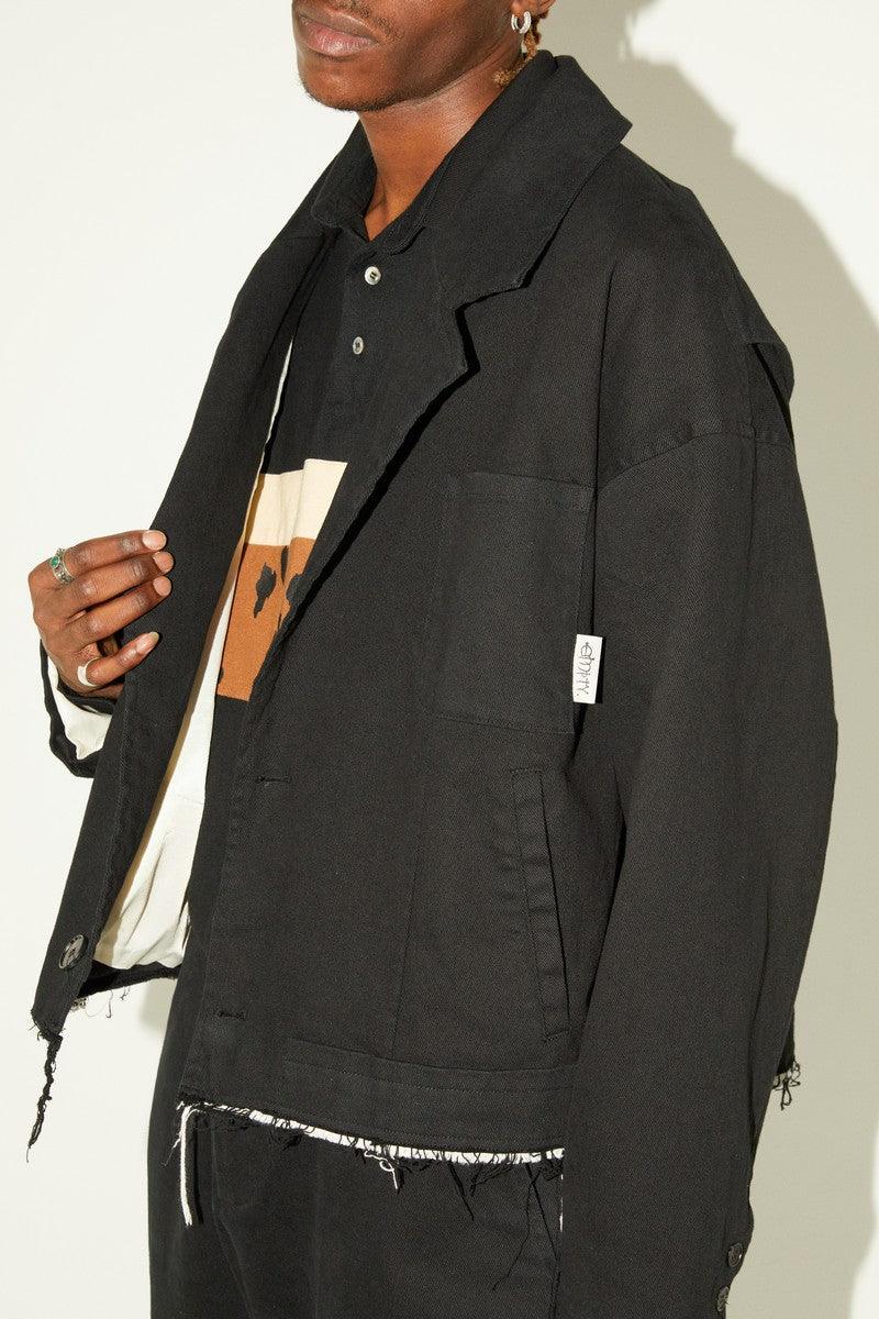 Empty Reference Washed Ripped Suit Jacket