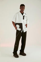 Empty Reference White Floral Print Cuban Shirt