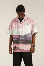 Empty Reference Mountains Print Cuban Shirt