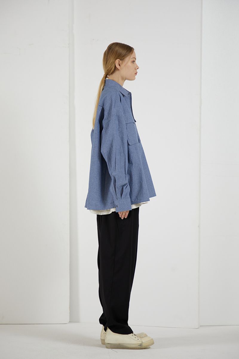 THINGY Blue Loose L/S Shirt