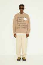 Empty Reference Camel Flower Print Sweater