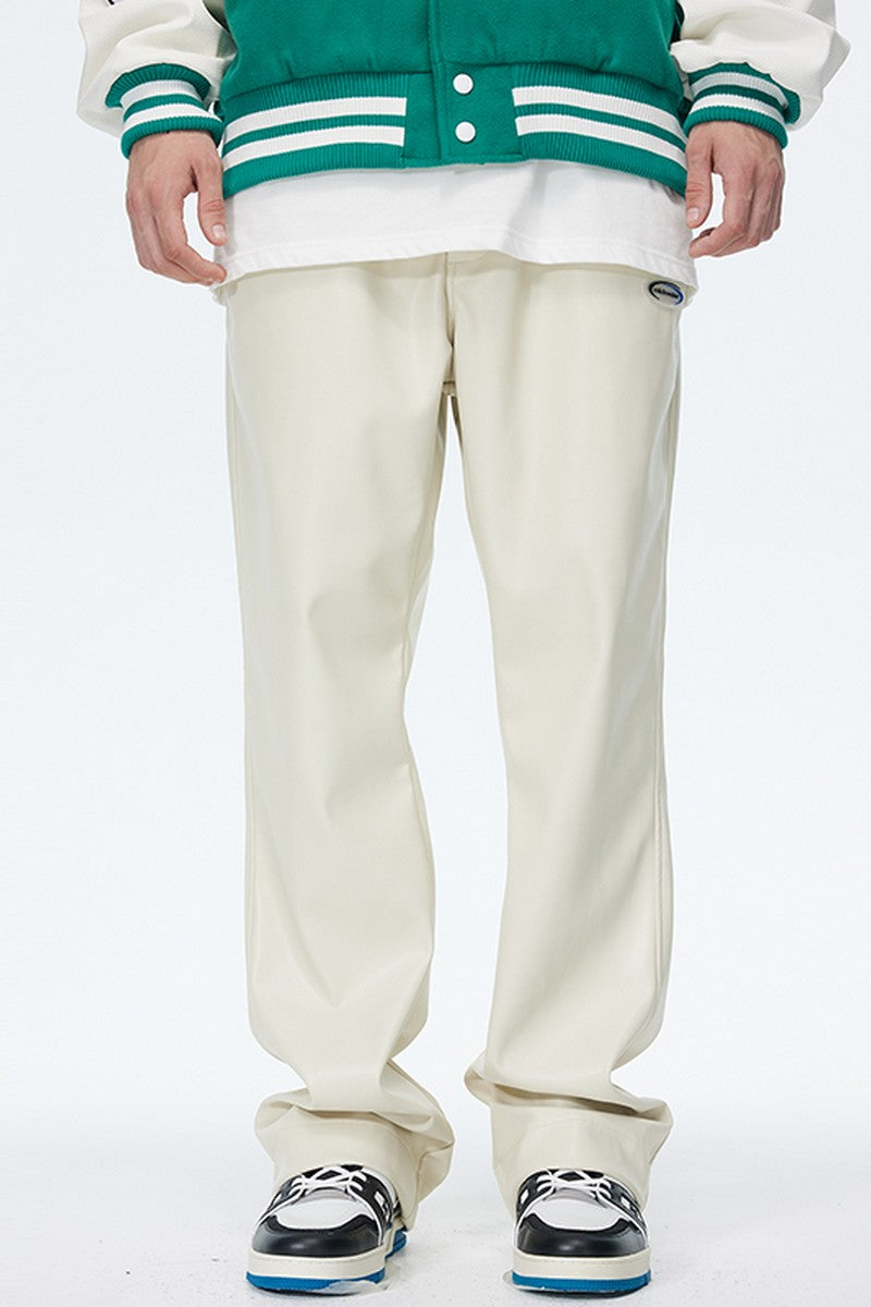 OO PU Leather Flared Trousers