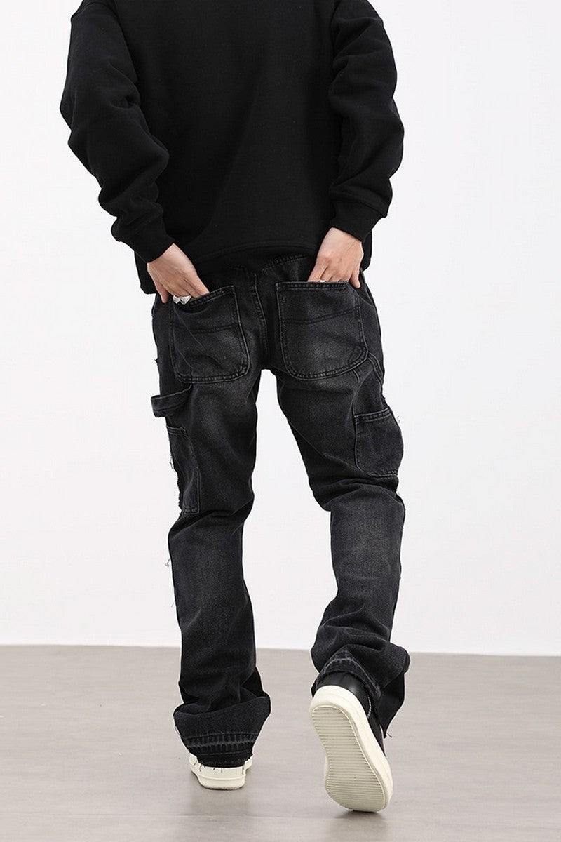 CZ Stitched Loose Straight Jeans