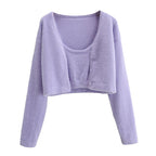 CZ Two-Piece Mohair Cardigan