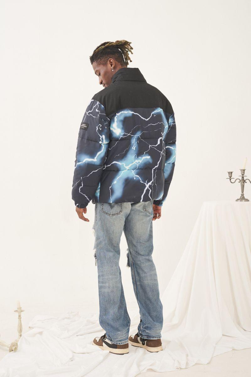 Empty Reference Lightnings Printed Down Jacket