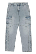 CZ Washed Buttons Cargo Jeans