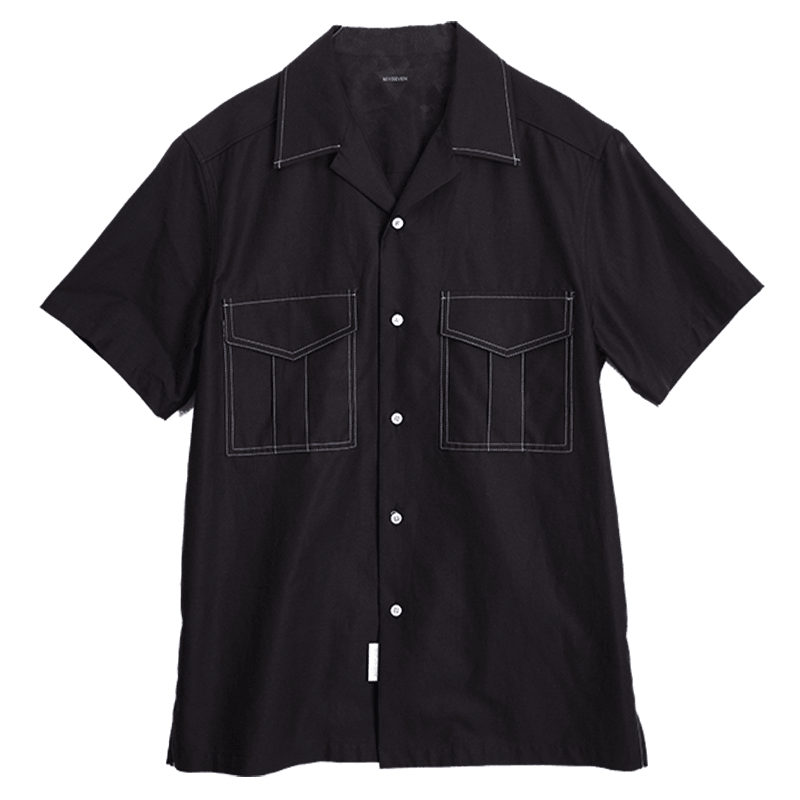 Mix7 Black Drawn Cuban Shirt