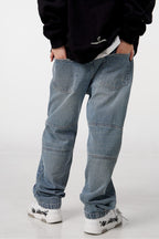 STEEPC Embroidered Logo Washed Jeans